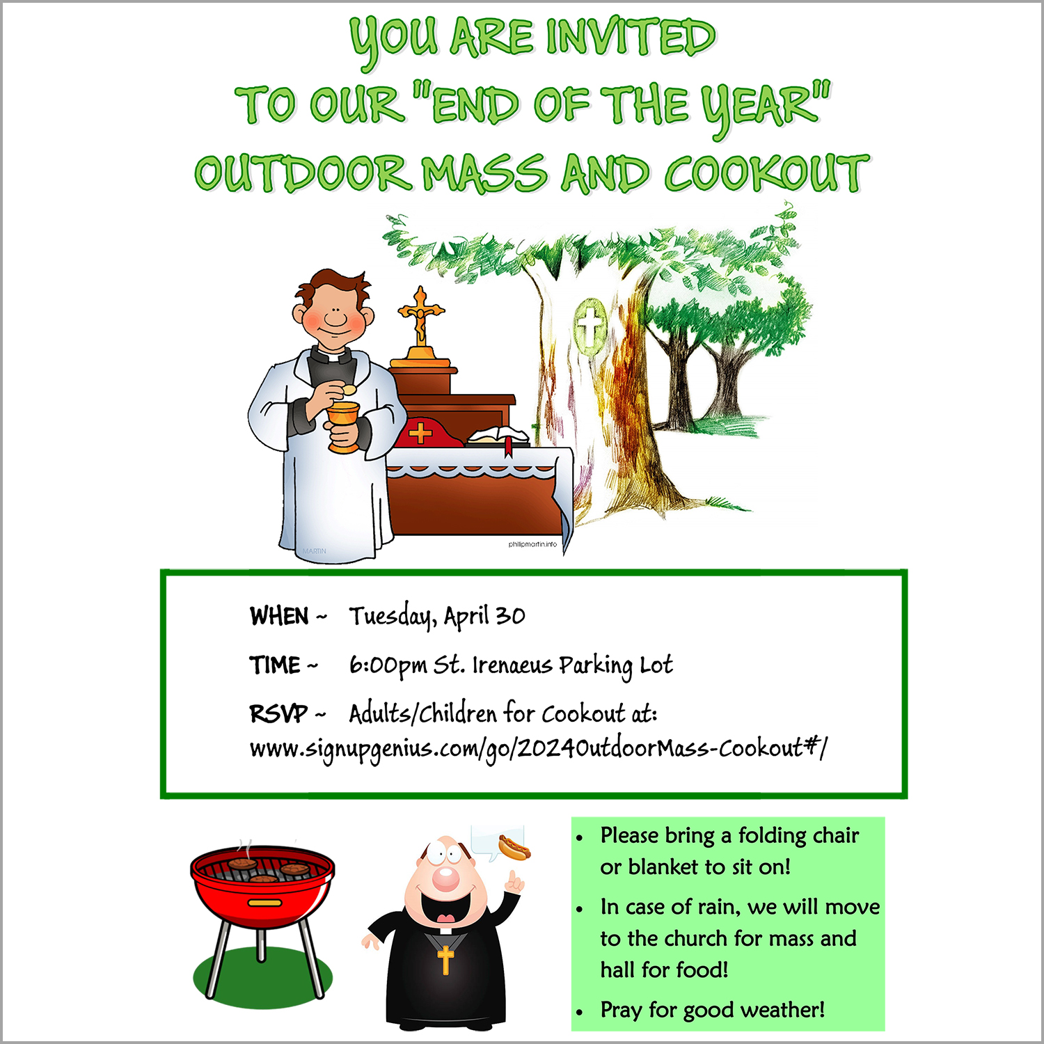 2024 Faith Formation Outdoor Mass Information