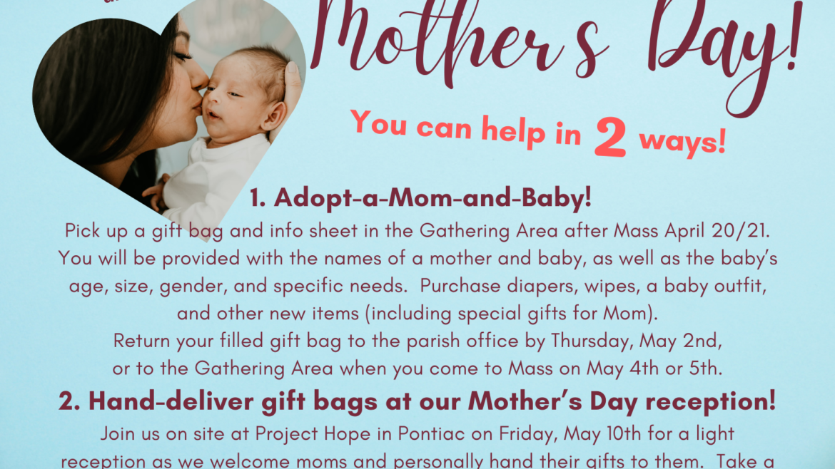 Project Hope Mother's Day Ways to Help 2024