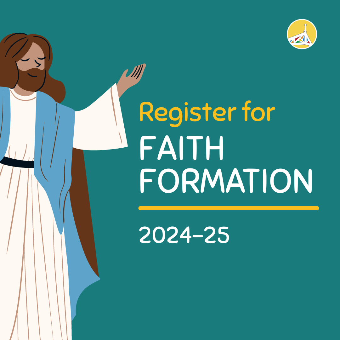 Faith Formation registration announcement graphic