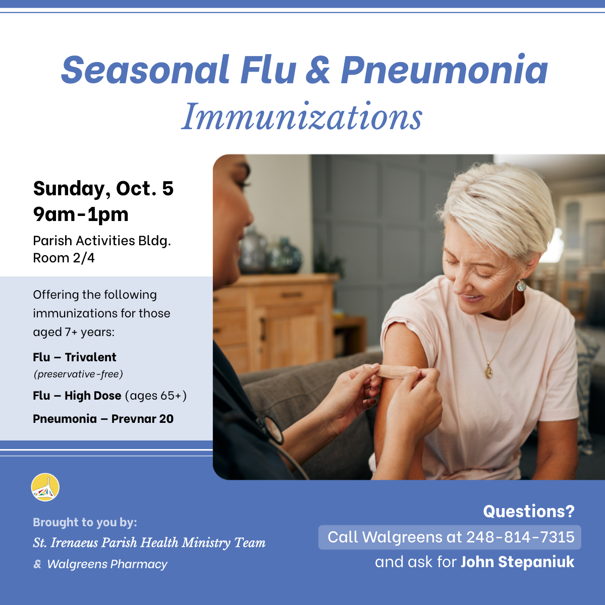 Seasonal Flu and Pneumonia Immunizations Oct. 5, 2025