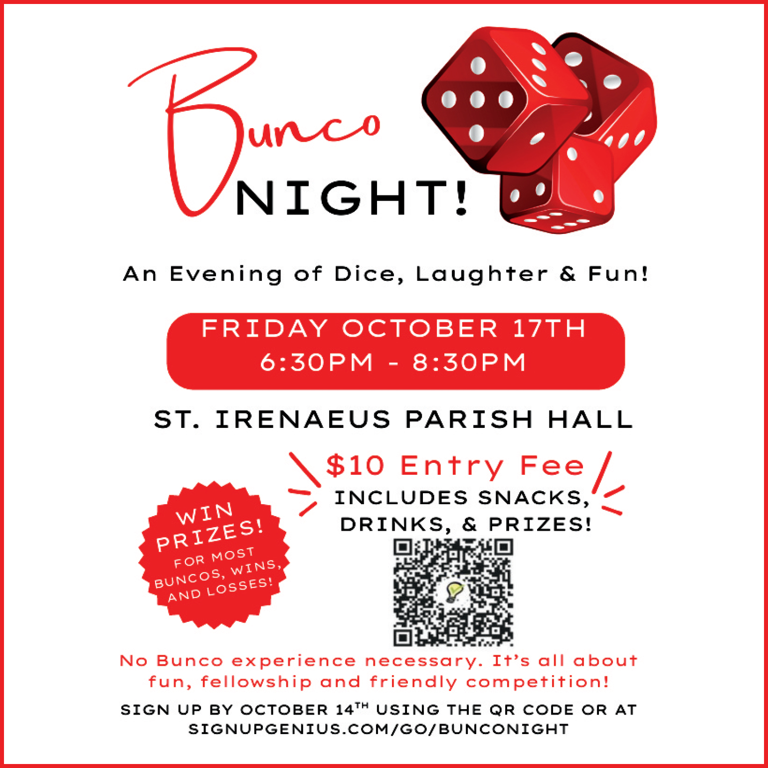 Bunco Night at St. Irenaeus
