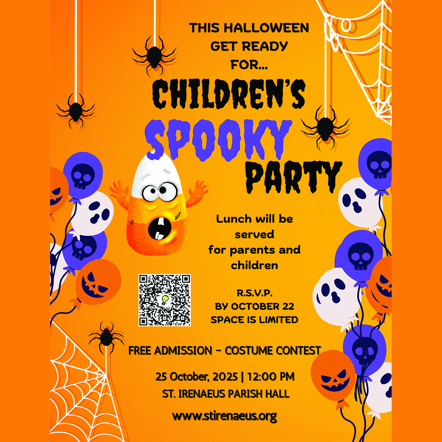 Children's Spooky Party October 2025 Invitation and RSVP