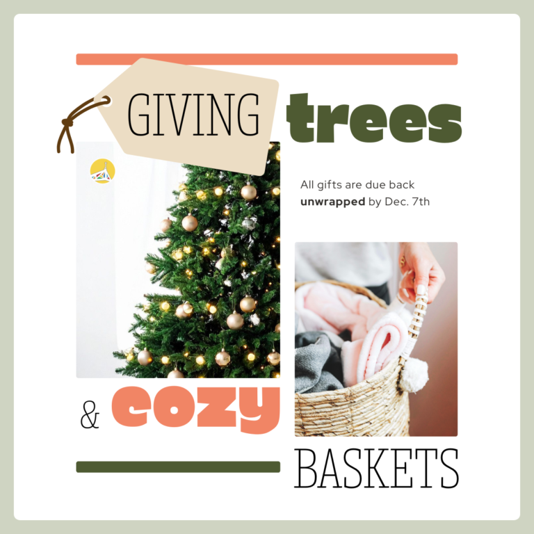 Giving trees and cozy baskets for Christmas 2025