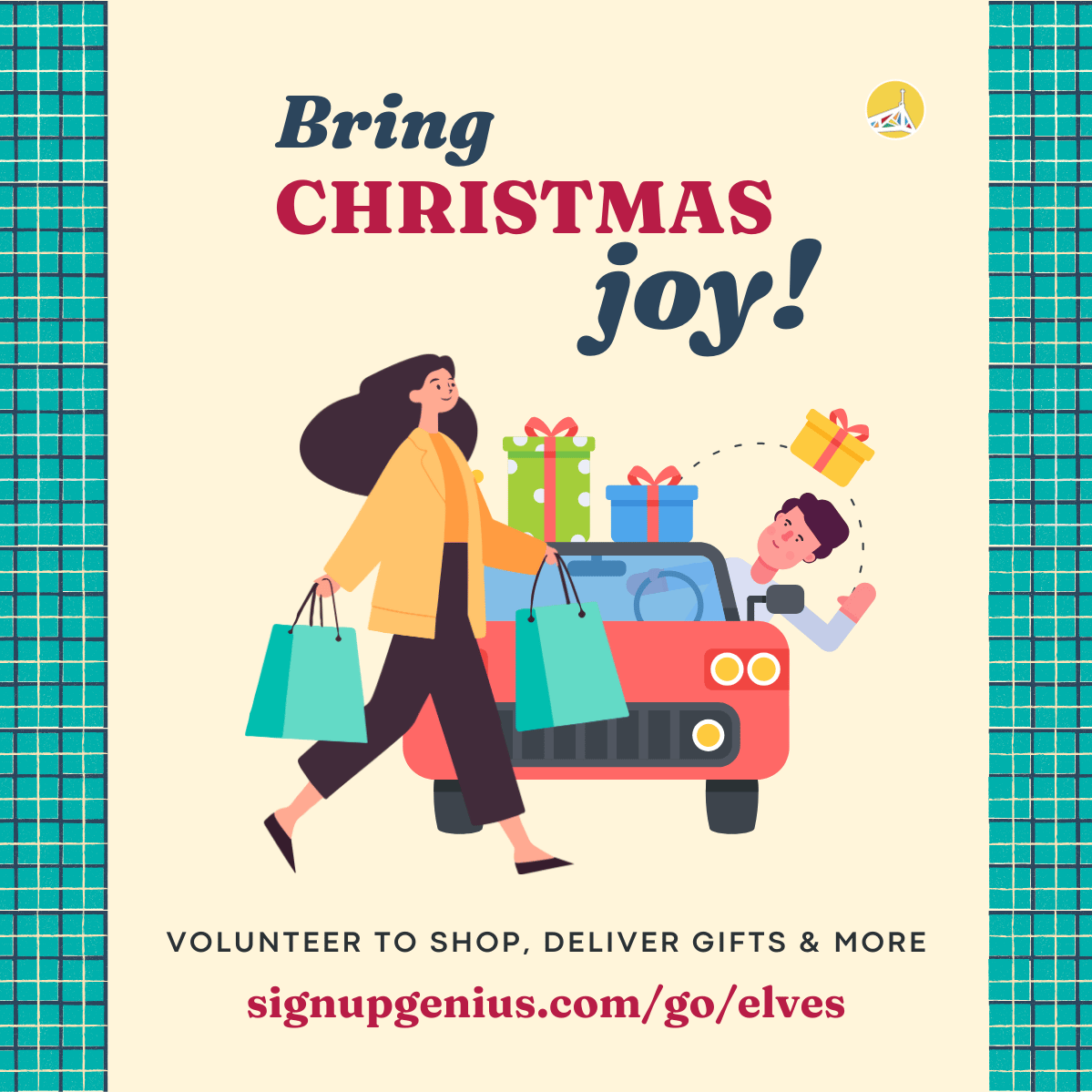 Volunteers to shop for gifts, deliver, wrap and more.