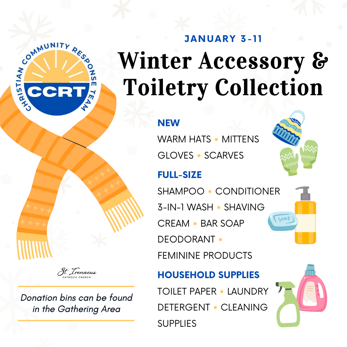 CCRT Winter Accessory and Toiletry Collection