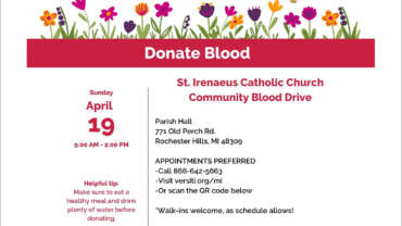 Hope is in Bloom Versiti Blood Drive April 19