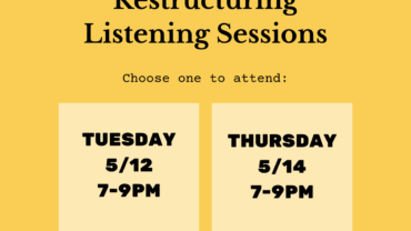 Restructuring Listening Session dates May 12 and 14