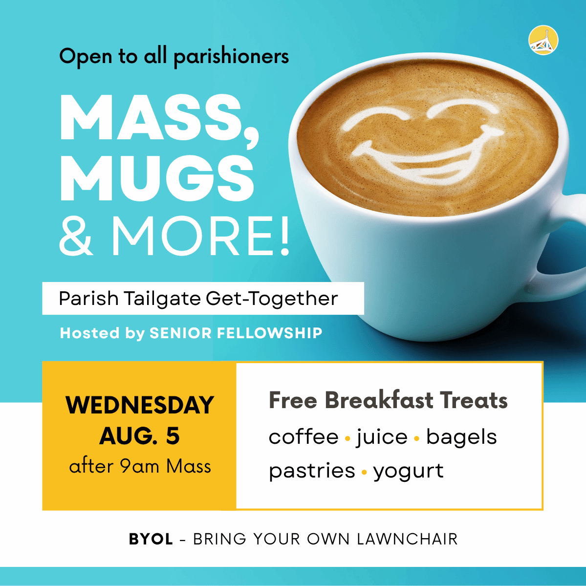 Senior Fellowship Tailgate for all parishioners August 5