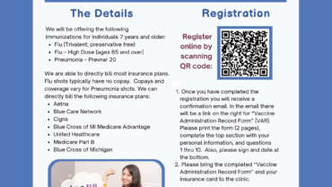 Flu and Pneumonia Immunizations October 4, 2026