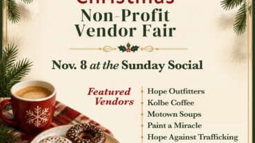 Save the Date for our Christmas Non-Profit Vendor Fair during the Sunday Social on Nov. 8, 2026