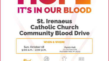 Donate Blood with Versiti on Sunday, October 18, 2026 from 9am-2pm